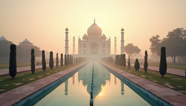 taj mahal sunrise reflection historical portal